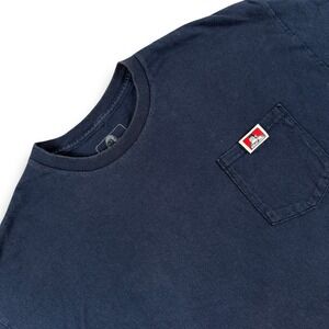 Ben Davis Shirt Mens XL Navy Blue Short Sleeve Pocket Logo Classic Workwear Tee